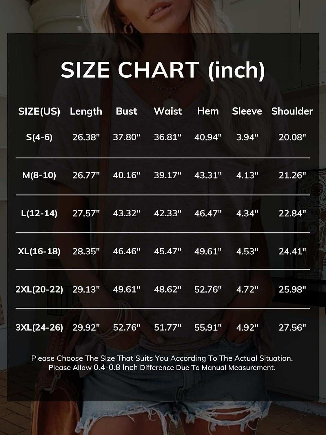 image:imageATHMILE Womens T Shirts Short Sleeve V Neck Summer Tops Basic TeesPink