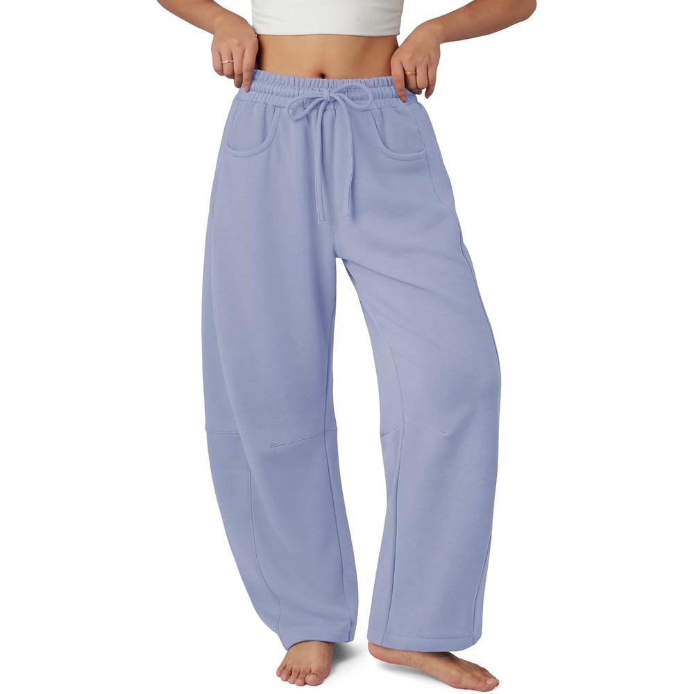 image:imageATHMILE Barrel Sweatpants Women Wide Leg Baggy Lounge Casual PantsAlight Blue
