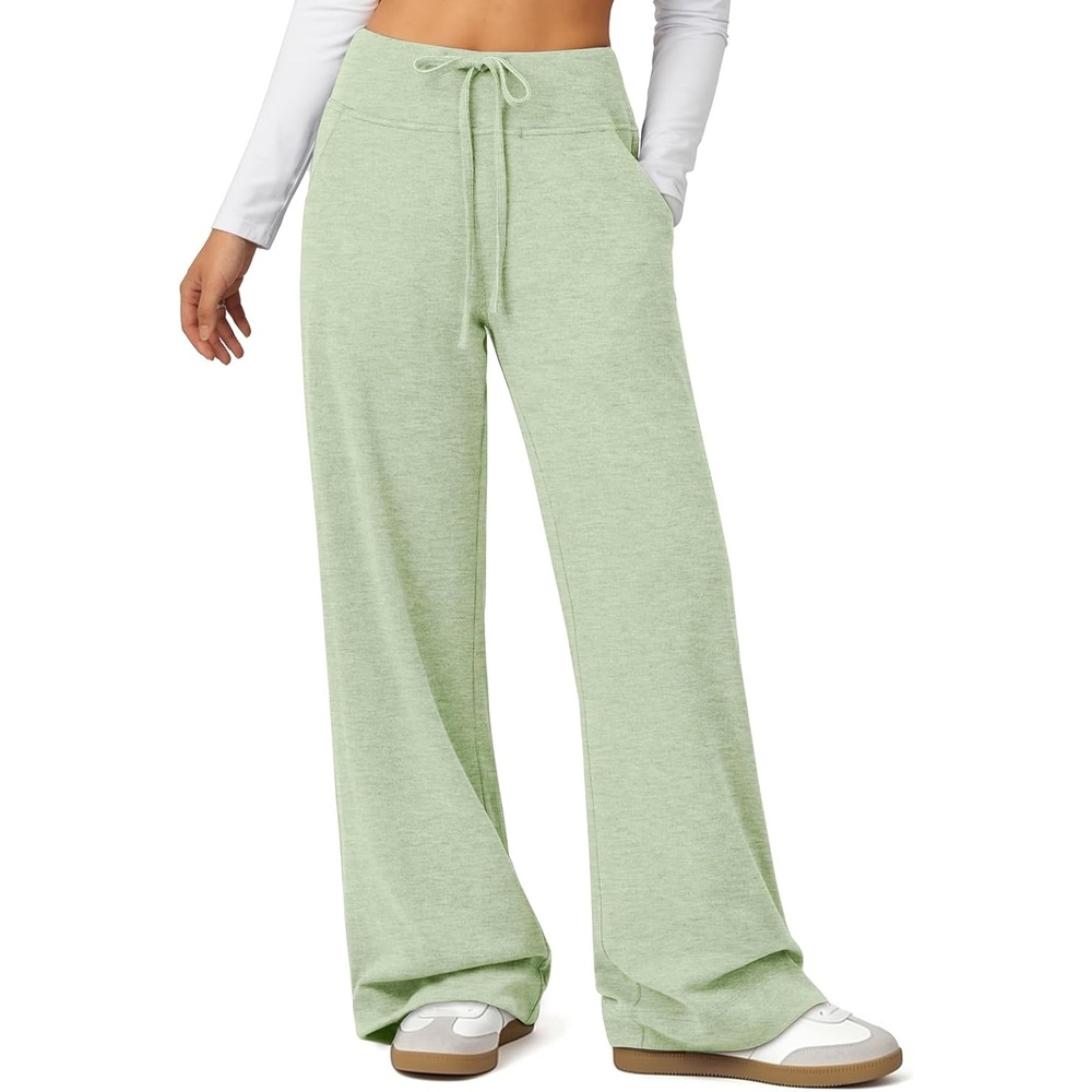 image:imageATHMILE Womens Wide Leg Sweatpants Baggy Drawstring Sweat PantsMint Green