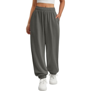 ATHMILE Sweatpants Women Wide Leg Baggy Lounge Sweat Pants(A-dark Grey)