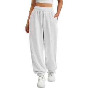 ATHMILE Sweatpants Women Wide Leg Baggy Lounge Sweat Pants(A-white)
