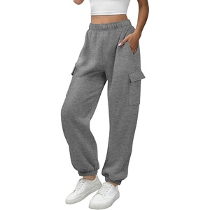ATHMILE Womens Cargo Sweatpants Oversized Fleece Joggers Fall Fashion Outfits Y2k Clothes 2026 with Pockets(Darkgray)