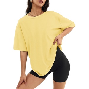ATHMILE Womens Oversized T Shirts Short Sleeve Workout Tops(Lemon)