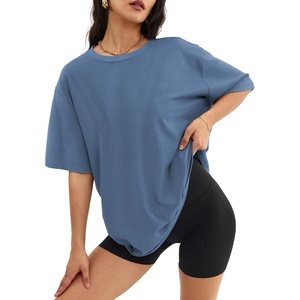 ATHMILE Womens Oversized T Shirts Short Sleeve Workout Tops(Navy)