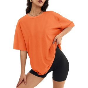 ATHMILE Womens Oversized T Shirts Short Sleeve Workout Tops(Orange)