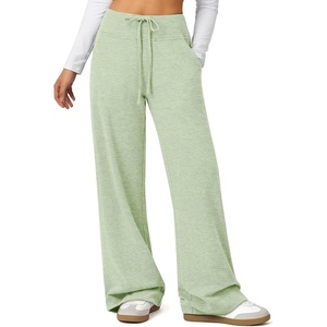 ATHMILE Womens Wide Leg Sweatpants Baggy Drawstring Sweat Pants(Mint Green)