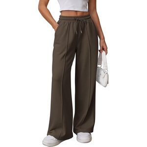 ATHMILE Womens Wide Leg Sweatpants High Waisted Baggy Teen Girl Pants(Coffee)