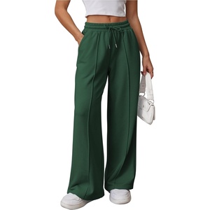 ATHMILE Womens Wide Leg Sweatpants High Waisted Baggy Teen Girl Pants(Dark Green)