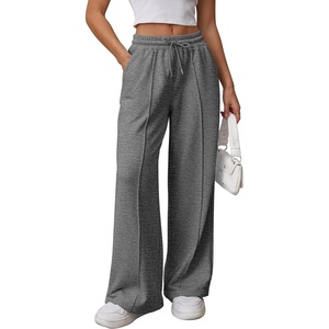 ATHMILE Womens Wide Leg Sweatpants High Waisted Baggy Teen Girl Pants(Dark Grey)