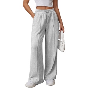 ATHMILE Womens Wide Leg Sweatpants High Waisted Baggy Teen Girl Pants(Grey)