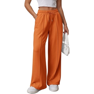 ATHMILE Womens Wide Leg Sweatpants High Waisted Baggy Teen Girl Pants(Orange)