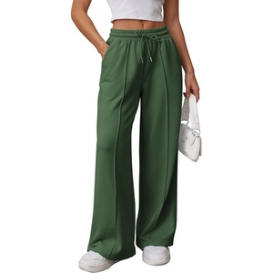 ATHMILE Womens Wide Leg Sweatpants High Waisted Baggy Teen Girl Pants(Xmas Green)